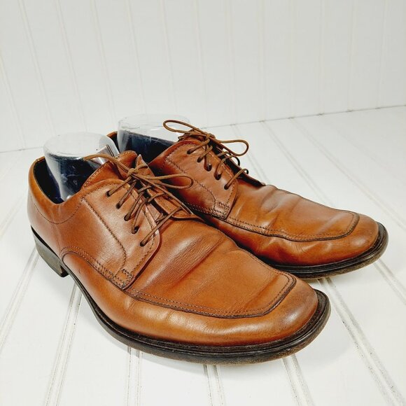 Boss Hugo Boss Brown Leather Square Toe Lace Up Dress Shoes  i249 main image 10